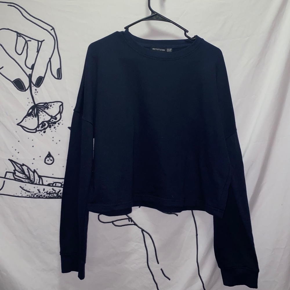 Navy blue crop sweatshirt